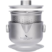 バーベキュー・調理用品 Bergamot Titanium Dripper & Cooker Set Amazon.com | iBasingo 180ML Titanium Kung Fu Tea Set with 3